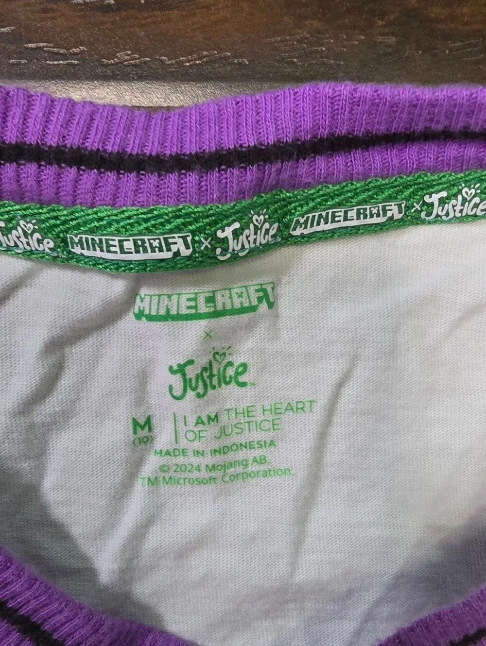 Justice Girls Minecraft Bee Axolotl Glitter White Tank Top Medium